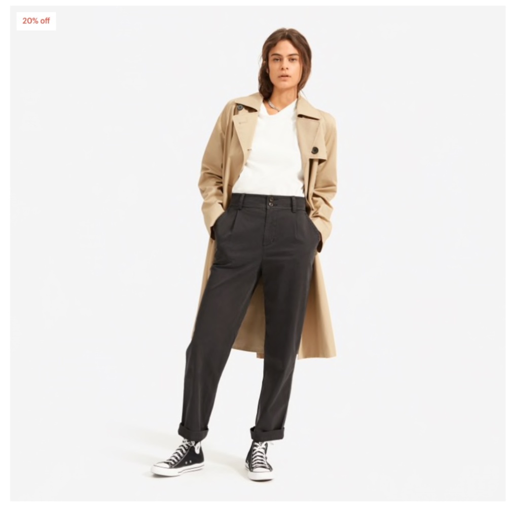 Everlane Pleated Chino Pants New Black